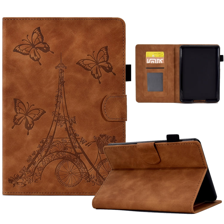 For Amazon Kindle Paperwhite 4/3/2/1 Tower Embossed Leather Smart Tablet Case(Brown) - Amazon by buy2fix | Online Shopping UK | buy2fix
