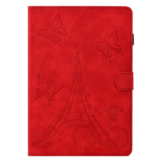 For Lenovo M10 Tower Embossed Leather Smart Tablet Case(Red) by buy2fix