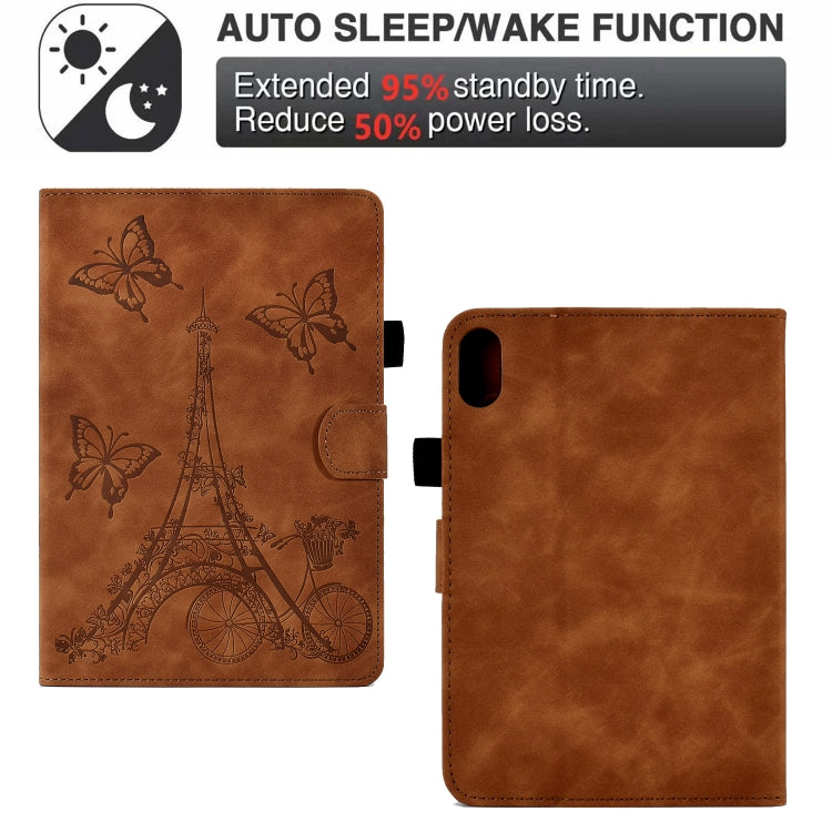 For Lenovo Tab P11 Tower Embossed Leather Smart Tablet Case(Brown) by buy2fix