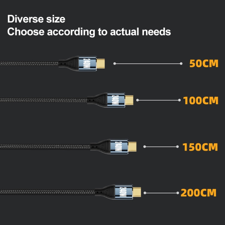 PD 240W Type-C to Type-C Fast Charge Data Cable, Length:3m by buy2fix