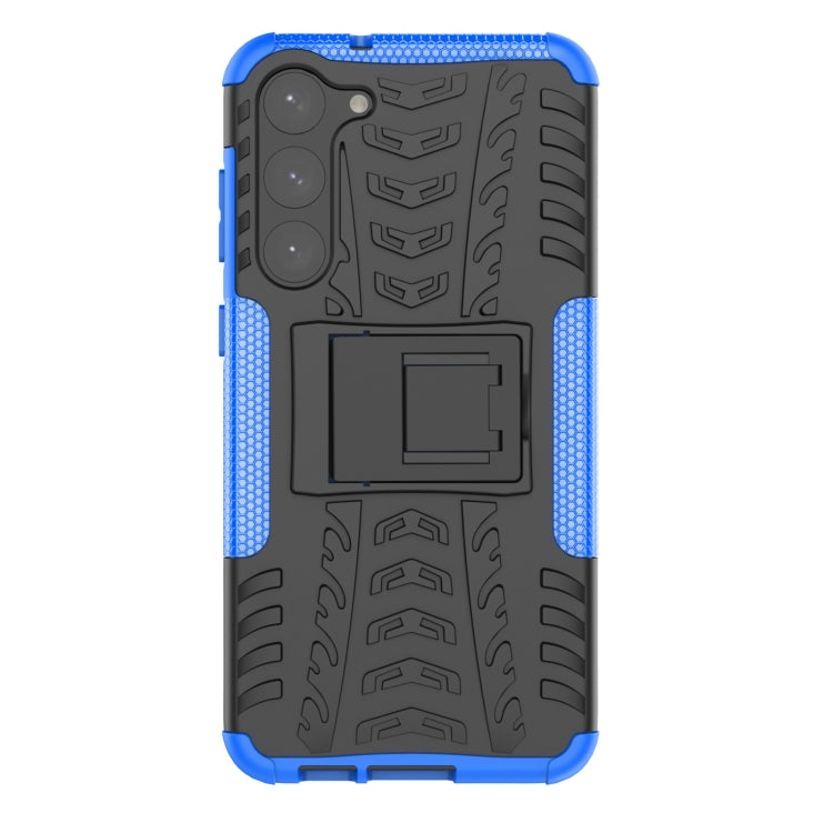 For Samsung Galaxy S23+ 5G Tire Texture TPU + PC Phone Case with Holder(Blue) - Galaxy S23+ 5G Cases by buy2fix | Online Shopping UK | buy2fix
