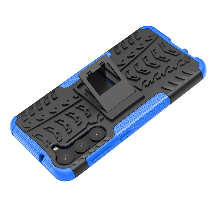 For Samsung Galaxy S23+ 5G Tire Texture TPU + PC Phone Case with Holder(Blue) - Galaxy S23+ 5G Cases by buy2fix | Online Shopping UK | buy2fix