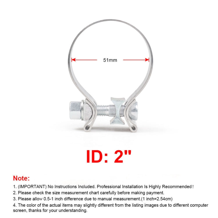 2 inch Car Turbo Exhaust Downpipe O-Band Clamp Stainless Steel 304 Flange Clamp - Booster Cable & Clip by buy2fix | Online Shopping UK | buy2fix