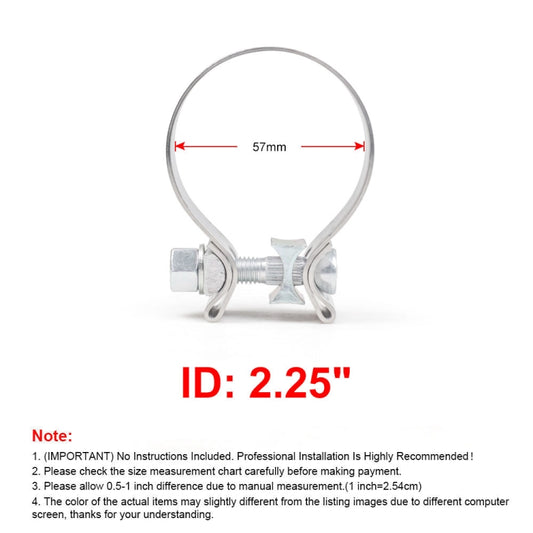 2.25 inch Car Turbo Exhaust Downpipe O-Band Clamp Stainless Steel 304 Flange Clamp - Booster Cable & Clip by buy2fix | Online Shopping UK | buy2fix