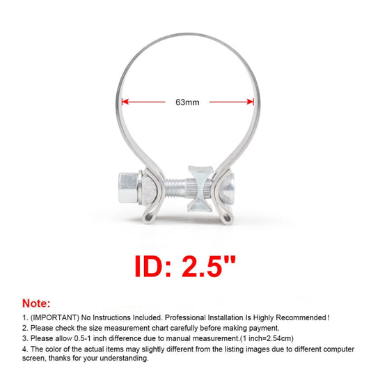 2.5 inch Car Turbo Exhaust Downpipe O-Band Clamp Stainless Steel 304 Flange Clamp - Booster Cable & Clip by buy2fix | Online Shopping UK | buy2fix