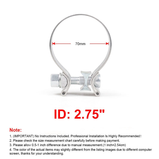 2.75 inch Car Turbo Exhaust Downpipe O-Band Clamp Stainless Steel 304 Flange Clamp - Booster Cable & Clip by buy2fix | Online Shopping UK | buy2fix