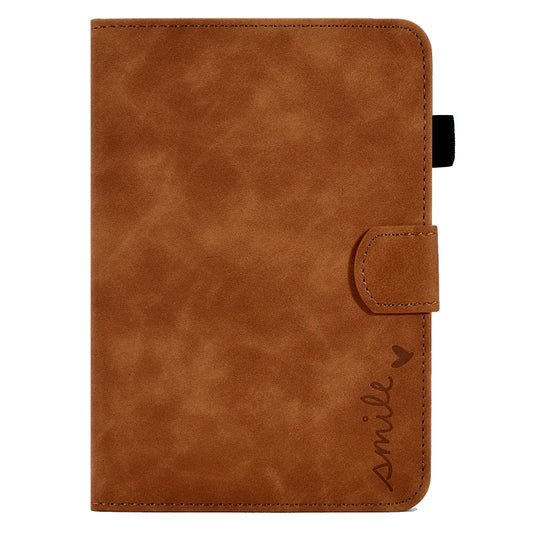 For Amazon Kindle Youth Version 2022 Embossed Smile Flip Tablet Leather Smart Case(Brown) by buy2fix