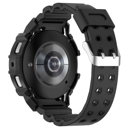 For Samsung Galaxy Watch4 40mm Armor Silicone Watch Band + Protective Case(Black) by buy2fix