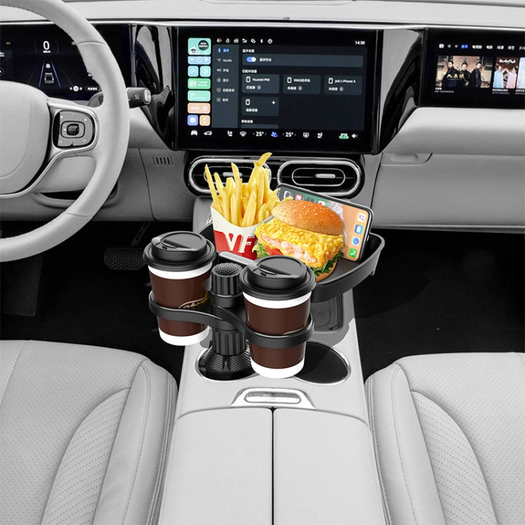 B09 Car Drink Water Cup Holder 360 Degree Rotating Dinner Plate(Black) by buy2fix