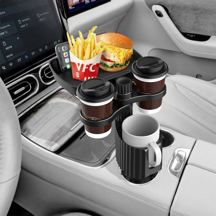 A05 Car Drink Water Cup Holder 360 Degree Rotating Dinner Plate(Black) by buy2fix