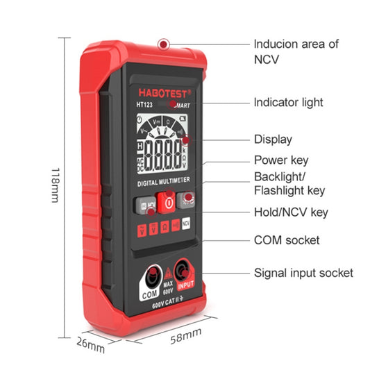 HABOTEST HT123 Mini High-precision Digital Multimeter by HABOTEST