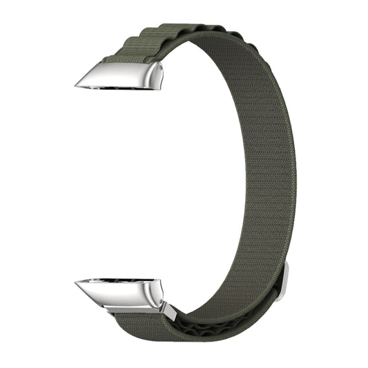 For Huawei Band 7 / 7 NFC MIJOBS Nylon Breathable Watch Band(Army Green Silver) by MIJOBS