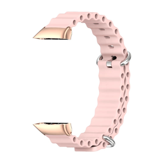 For Huawei Band 7 / 7 NFC MIJOBS CS Marine Silicone Breathable Watch Band(Pink Rose Gold) by MIJOBS
