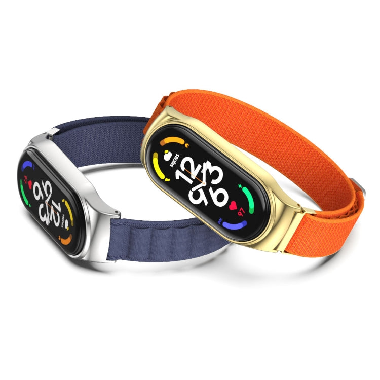 For Xiaomi Mi Band 6 / 5 / 4 / 3 MIJOBS PLUS Nylon Breathable Watch Band(Army Green Silver) by MIJOBS