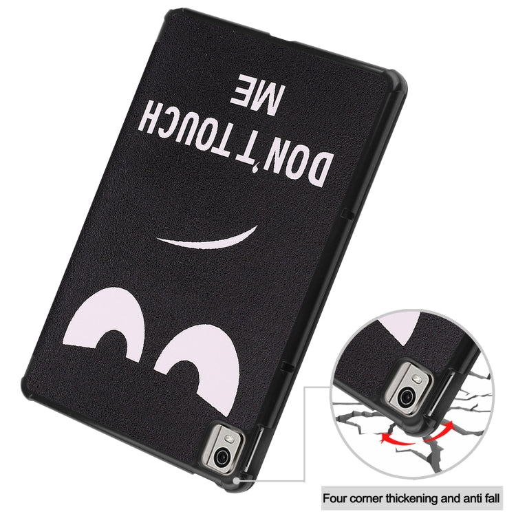 For Nokia T21 Custer Painted 3-Fold Holder Leather Smart Tablet Case(Big Eye Me) - Nokia by buy2fix | Online Shopping UK | buy2fix