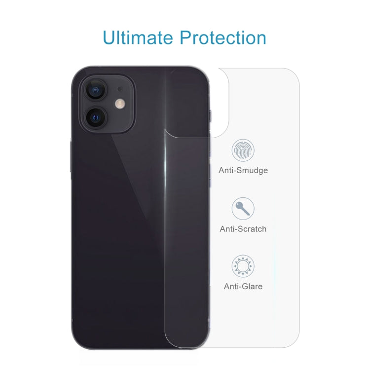 For iPhone 12 / 12 Pro 9H 2.5D Half-screen Transparent Back Tempered Glass Film - iPhone 12 / 12 Pro Tempered Glass by buy2fix | Online Shopping UK | buy2fix