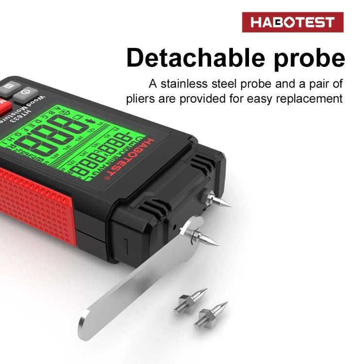 HABOTEST HT633 Portable Multifunctional Digital Display Wood Moisture Detector - PH & Moisture Meter by HABOTEST | Online Shopping UK | buy2fix