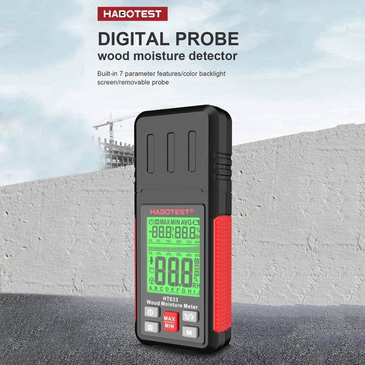 HABOTEST HT633 Portable Multifunctional Digital Display Wood Moisture Detector - PH & Moisture Meter by HABOTEST | Online Shopping UK | buy2fix