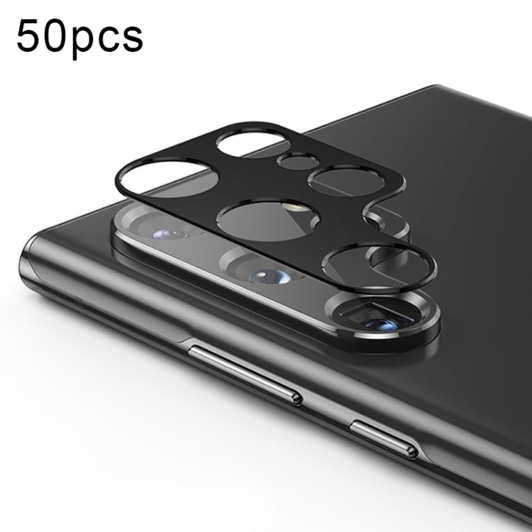 For Samsung Galaxy S22 Ultra 5G 50pcs Integrated Rear Camera Lens Tempered Glass Film(Black) - Galaxy Tempered Glass by buy2fix | Online Shopping UK | buy2fix