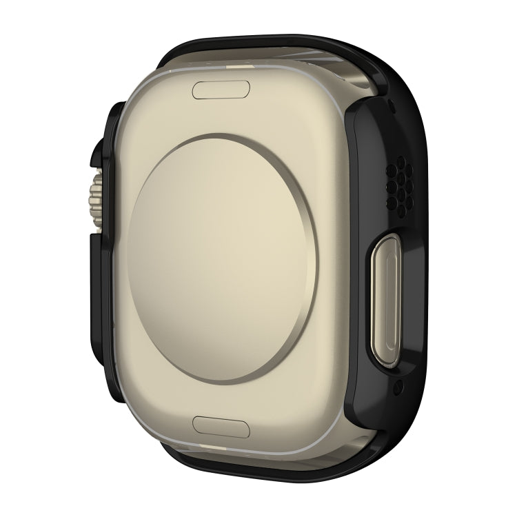 For Apple Watch Ultra 3 / 2 / 1 49mm Plating Gloss PC Tempered Glass Integral Watch Case(Black) by buy2fix