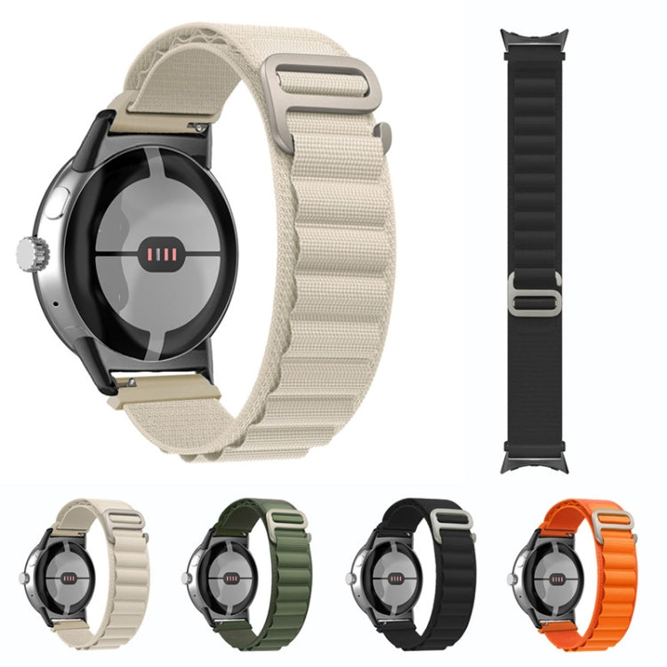 For Google Pixel Watch Nylon Loop Black Connector Watch Band(Black) by buy2fix