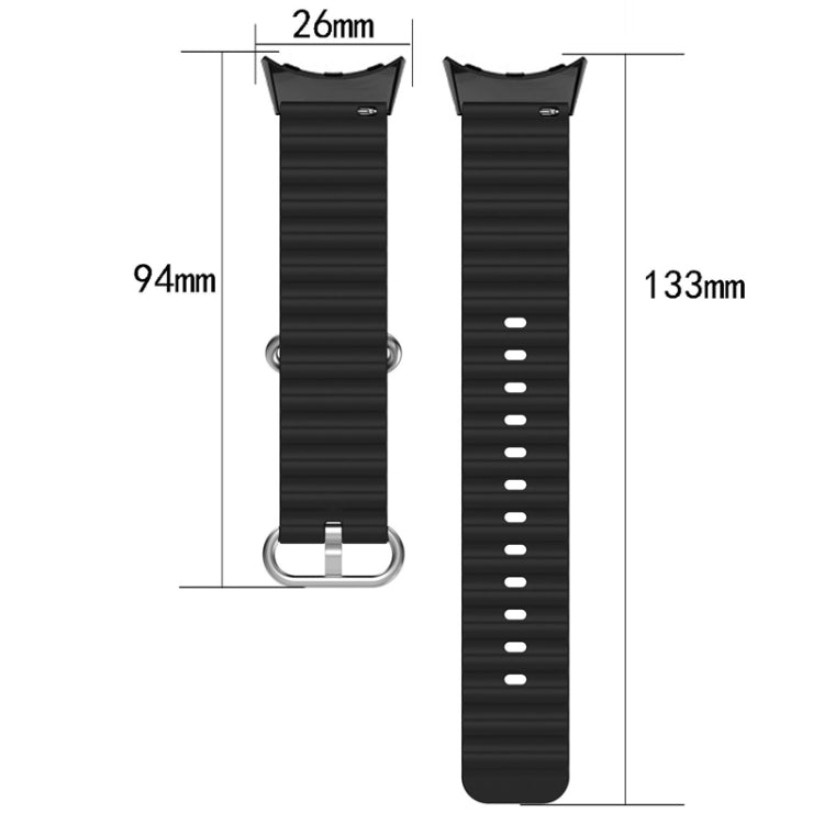 For Google Pixel Watch Ocean Silicone Watch Band(Black) by buy2fix