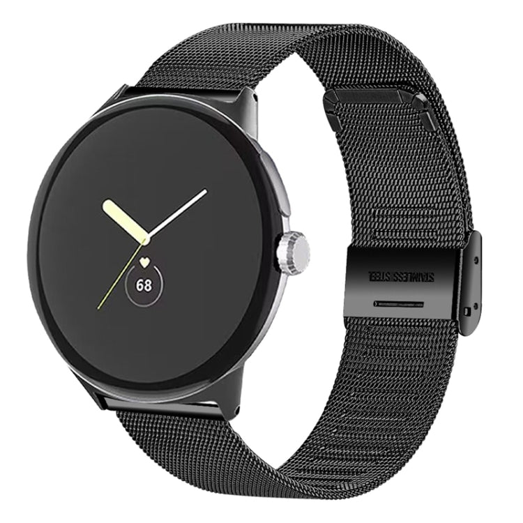 For Google Pixel Watch Milan Buckle Fine Mesh Metal Watch Band(Black) - Watch Bands by buy2fix | Online Shopping UK | buy2fix