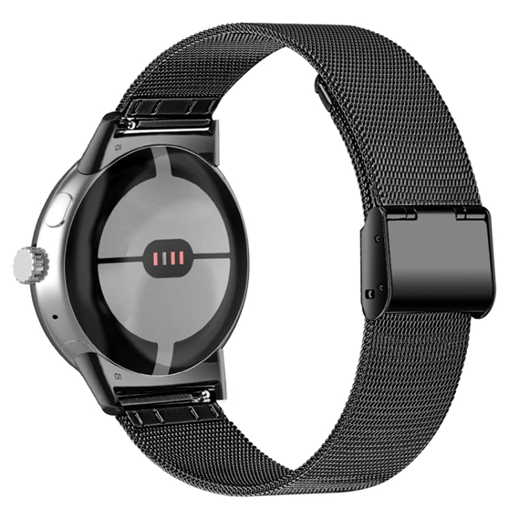 For Google Pixel Watch Milan Buckle Fine Mesh Metal Watch Band(Black) - Watch Bands by buy2fix | Online Shopping UK | buy2fix