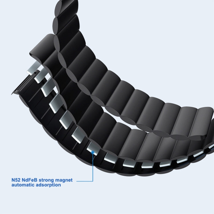 For Google Pixel Watch Two-section Magnetic Silicone Watch Band(Black) - Watch Bands by buy2fix | Online Shopping UK | buy2fix