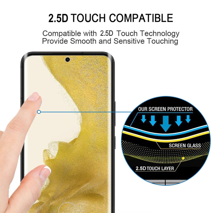For Samsung Galaxy S23 5G 2pcs 3D Edge Glue Tempered Glass Full Film with 2pcs Aluminum Lens Film Set, Support Fingerprint Unlock - Galaxy S23 5G Tempered Glass by buy2fix | Online Shopping UK | buy2fix