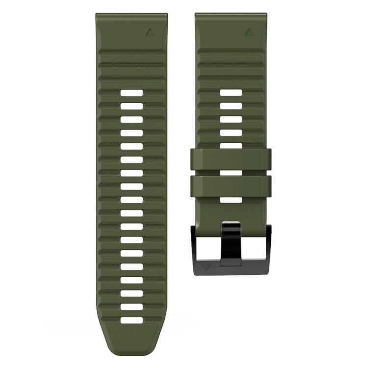 For Garmin Fenix 7X / 6X / 5X 26mm Two-Color Silicone Watch Band(Army Green + Black) - Watch Bands by buy2fix | Online Shopping UK | buy2fix