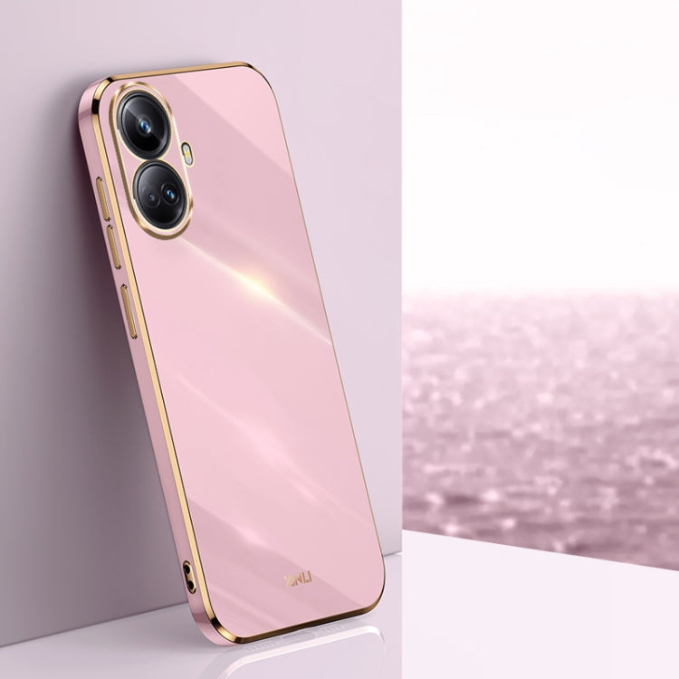 For Realme 10 Pro+ XINLI Straight Edge 6D Electroplate TPU Phone Case(Cherry Purple) - Realme Cases by buy2fix | Online Shopping UK | buy2fix