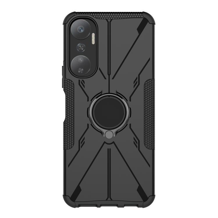 For Infinix Hot 20 4G Armor Bear Shockproof PC + TPU Phone Case with Ring(Black) - Infinix Cases by buy2fix | Online Shopping UK | buy2fix