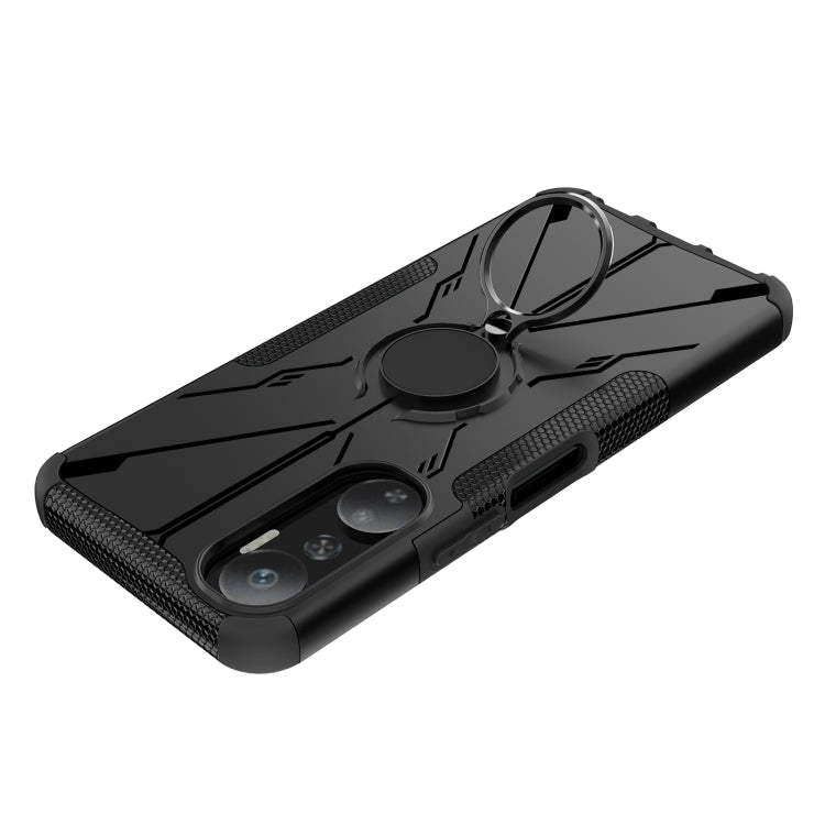 For Infinix Hot 20 4G Armor Bear Shockproof PC + TPU Phone Case with Ring(Black) - Infinix Cases by buy2fix | Online Shopping UK | buy2fix
