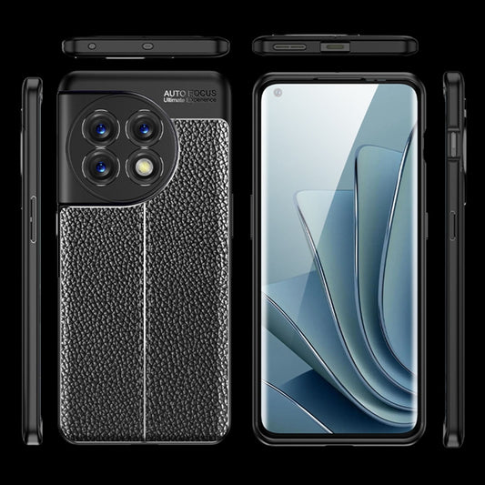 For OnePlus 11 5G Litchi Texture Shockproof TPU Phone Case(Black) by buy2fix