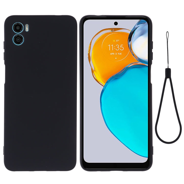 For Motorola Moto E22s Color Liquid Silicone Phone Case(Black) - Motorola Cases by buy2fix | Online Shopping UK | buy2fix