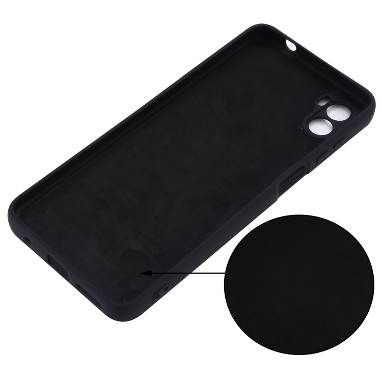 For Motorola Moto E22s Color Liquid Silicone Phone Case(Black) - Motorola Cases by buy2fix | Online Shopping UK | buy2fix