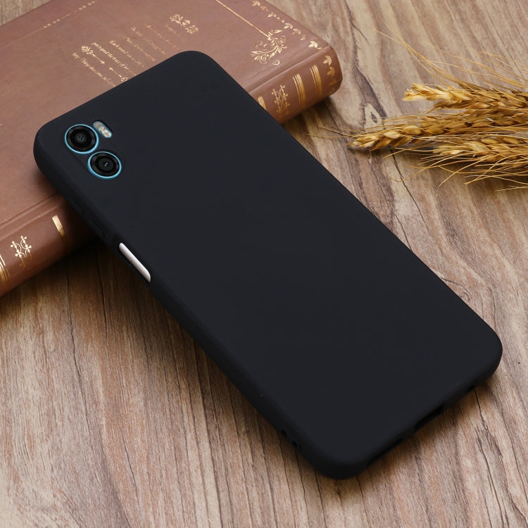 For Motorola Moto E22s Color Liquid Silicone Phone Case(Black) - Motorola Cases by buy2fix | Online Shopping UK | buy2fix