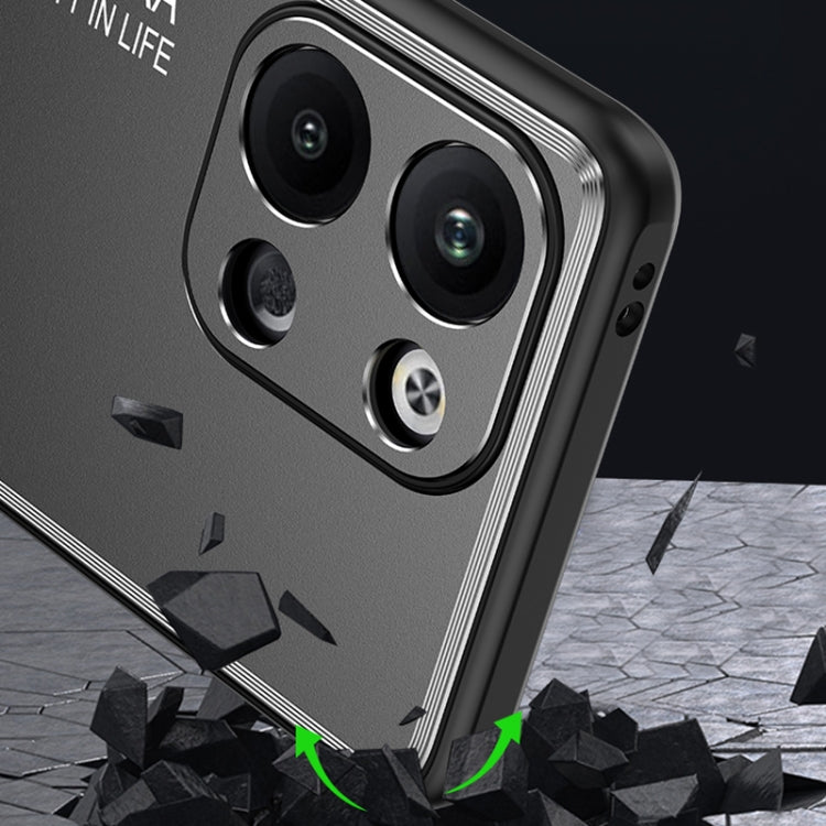 For OPPO Reno9 Pro+ Frosted Metal Phone Case(Silver) - OPPO Cases by buy2fix | Online Shopping UK | buy2fix