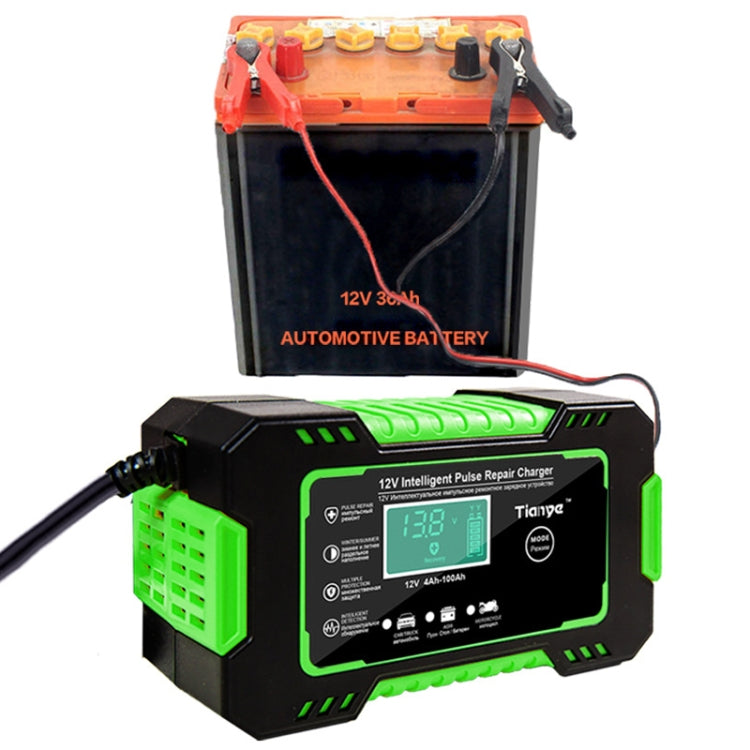 Motorcycle / Car Battery Smart Charger with LCD Screen, Plug Type:EU Plug - Battery Charger by buy2fix | Online Shopping UK | buy2fix