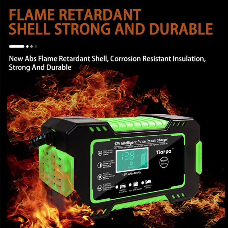 Motorcycle / Car Battery Smart Charger with LCD Screen, Plug Type:EU Plug - Battery Charger by buy2fix | Online Shopping UK | buy2fix
