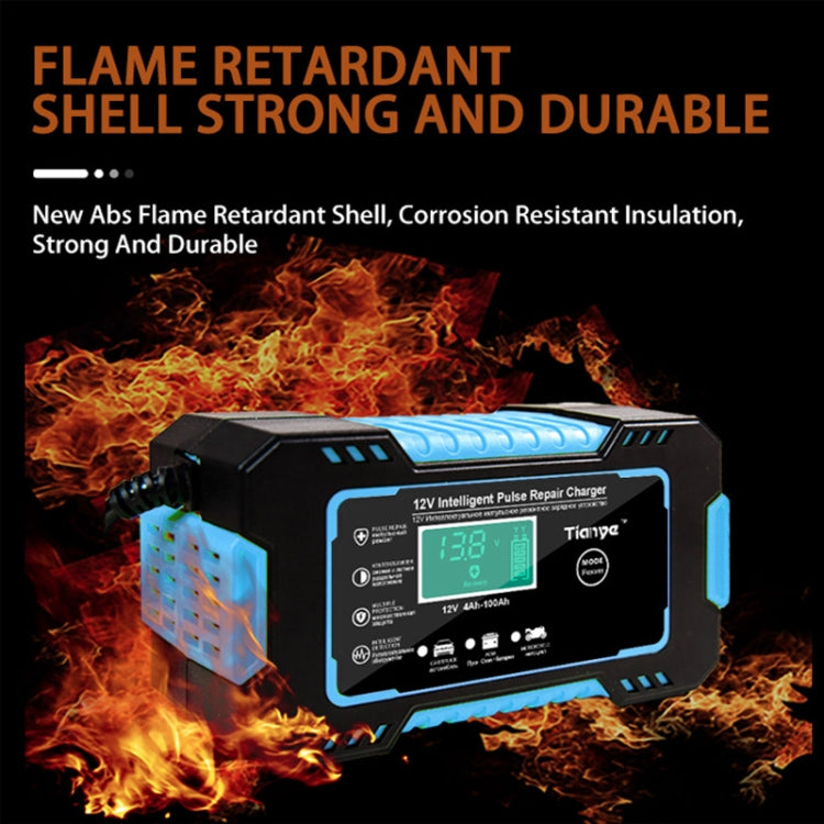 Motorcycle / Car Battery Smart Charger with LCD Creen, Plug Type:UK Plug(Blue) by buy2fix