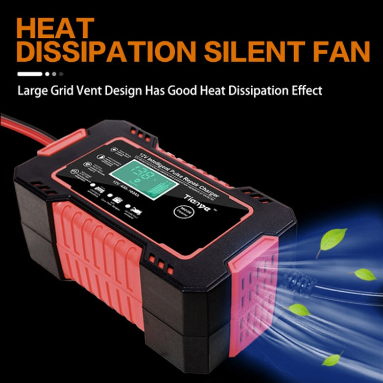 Motorcycle / Car Battery Smart Charger with LCD Creen, Plug Type:EU Plug(Red) - Battery Charger by buy2fix | Online Shopping UK | buy2fix