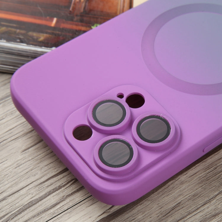 For iPhone 12 Liquid TPU Silicone Gradient MagSafe Phone Case(Purple) by buy2fix