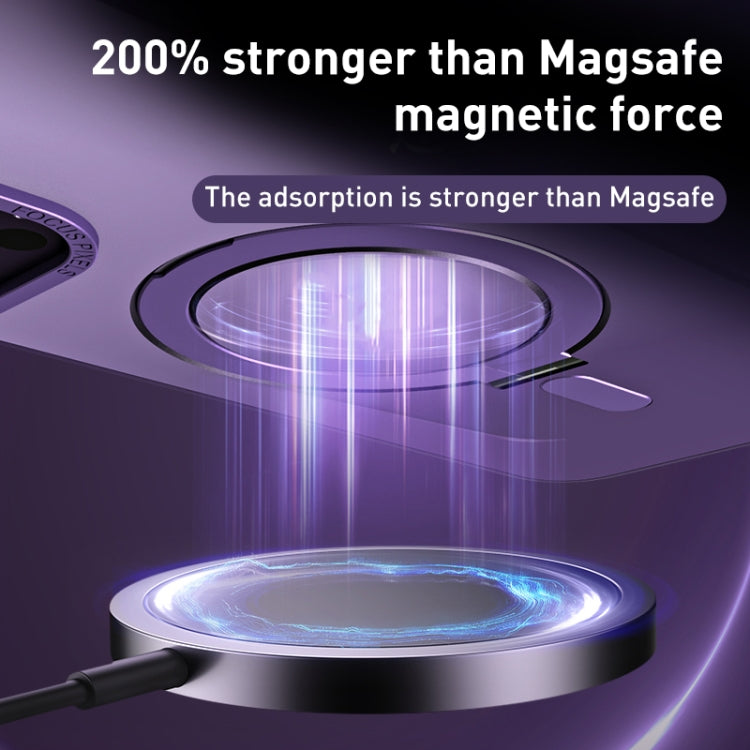 For iPhone 13 Pro Max Skin Feel MagSafe Shockproof Phone Case with Holder(Purple) - iPhone 13 Pro Max Cases by buy2fix | Online Shopping UK | buy2fix