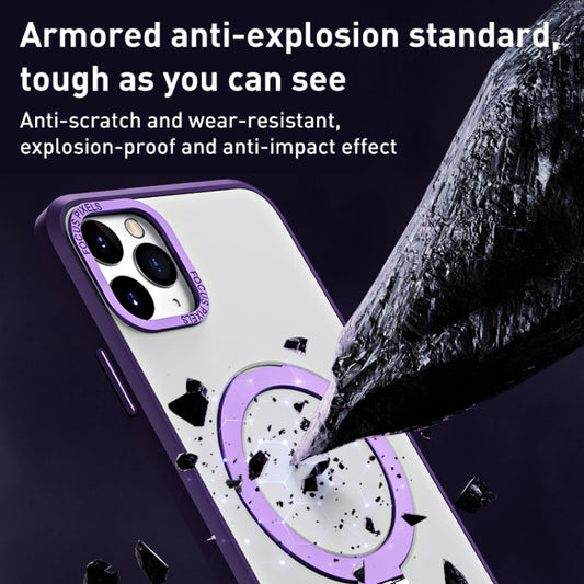 For iPhone 11 Pro Max Skin Feel MagSafe Shockproof Phone Case with Holder(Dark Blue) by buy2fix