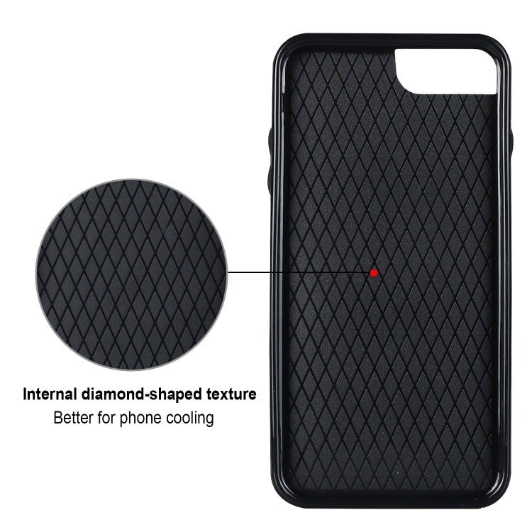 For iPhone 7 Plus / 8 Plus Rhombic PU Leather Phone Case with Ring Holder(Black) - More iPhone Cases by buy2fix | Online Shopping UK | buy2fix