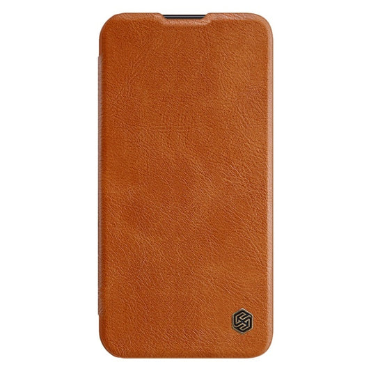 For Samsung Galaxy S23 5G NILLKIN QIN Series Pro Sliding Camera Cover Design Leather Phone Case(Brown) by NILLKIN