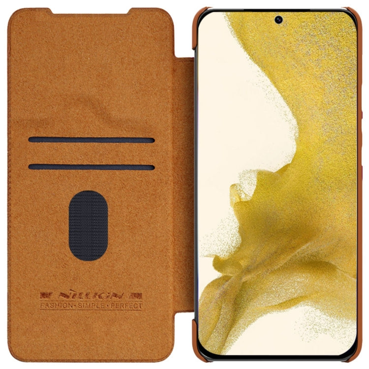 For Samsung Galaxy S23+ 5G NILLKIN QIN Series Pro Sliding Camera Cover Design Leather Phone Case(Brown) - Galaxy S23+ 5G Cases by NILLKIN | Online Shopping UK | buy2fix