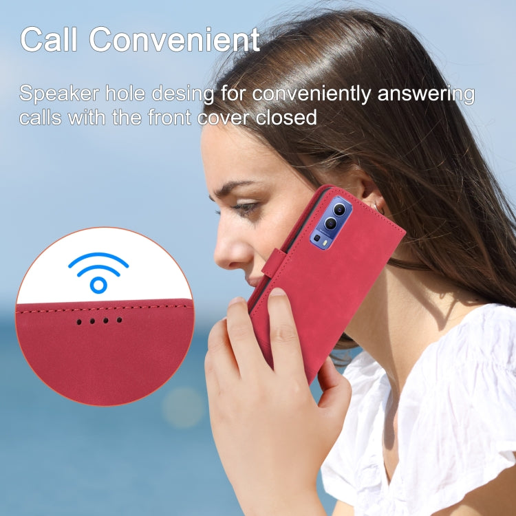 For vivo Y72 Dierfeng Dream Line TPU + PU Leather Phone Case(Red) by buy2fix